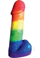 Rainbow Party Pecker Candle 7.5