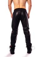 Prowler Red Leather Joggers Red Lg(disc)
