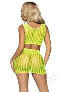 Crochet Tank Top/mini Skirt 2pc Os Yelw