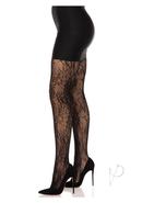Garden Rose Lace Tights Os Blk